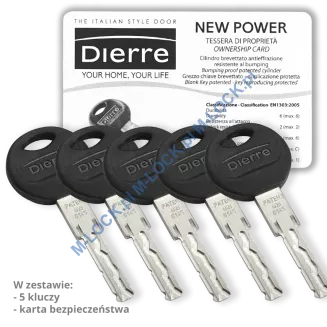 Dierre NEW POWER 30/30GUNN (60 mm), wkładka bębenkowa z uniwersalną sztycą pokrętła - 4