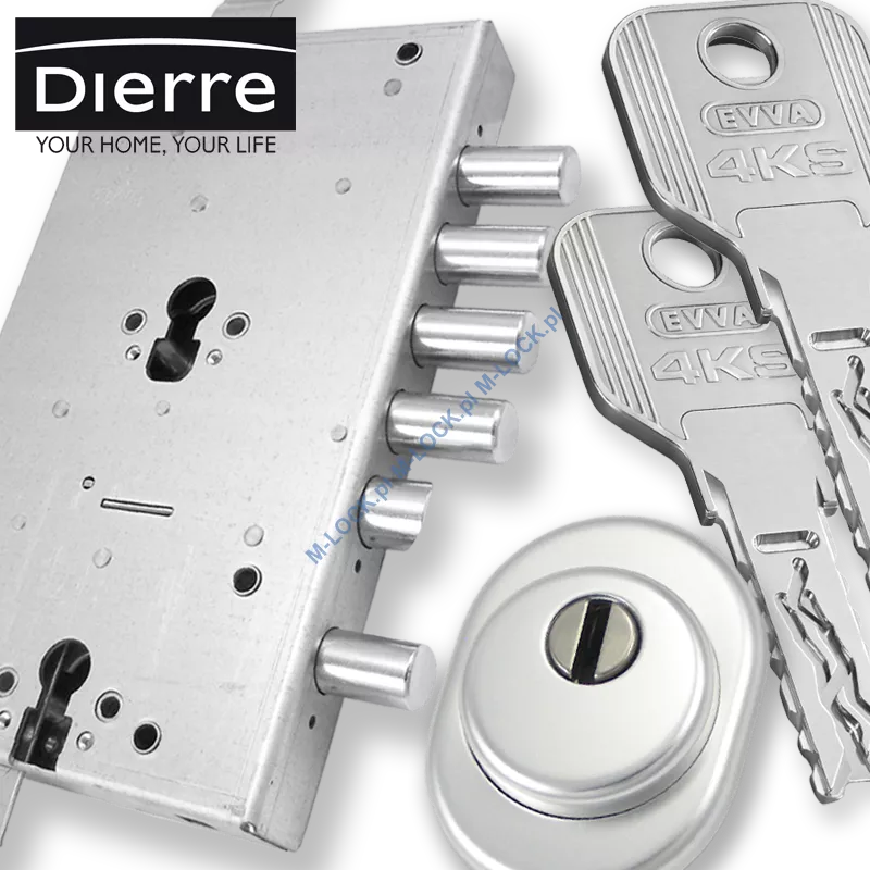 ZESTAW Nr 240A do drzwi Dierre - EVVA 4KS (montaż Warszawa)