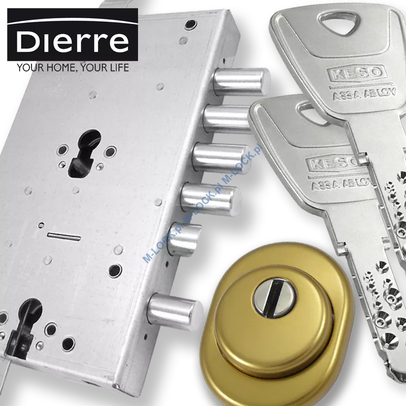 ZESTAW Nr 250B do drzwi Dierre - KESO 8000S (montaż Warszawa)