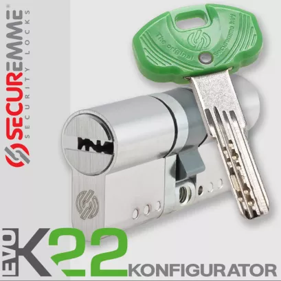 SECUREMME EVOK22 - wkładka patentowa modularna, kolor: nikiel (konfigurator)