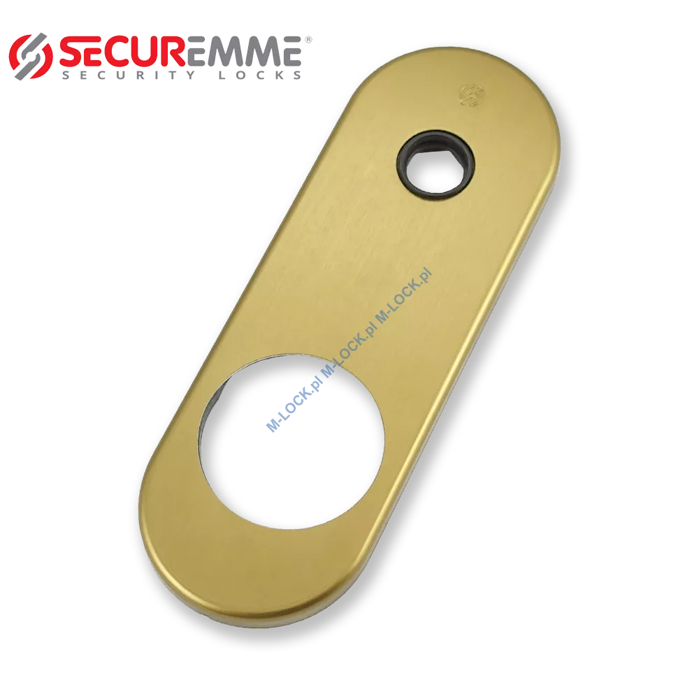 SECUREMME 0385-AB, szyld długi na defender 50 mm, stary mosiądz