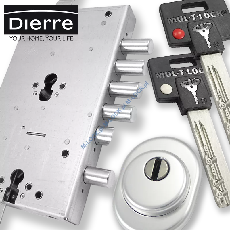 ZESTAW Nr 205A do drzwi Dierre - MUL-T-LOCK Classic (montaż Warszawa)