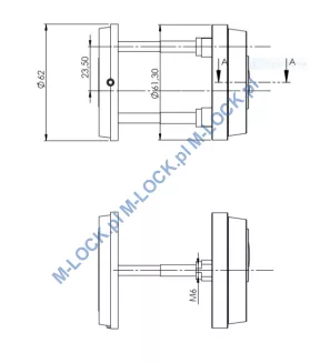 ROMUS-R4N-REG, rozeta antywłamaniowa (regulowana), nikiel - 2