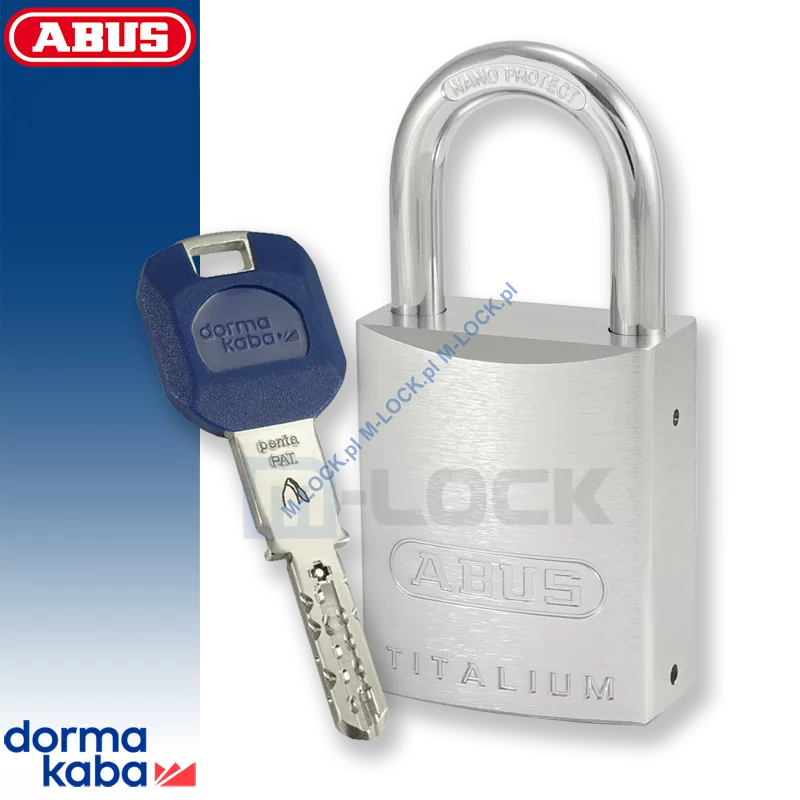 ABUS-86TI-45 TITALIUM / kłódka z wkładką DormaKaba PENTA CROSS