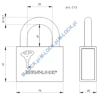 MUL-T-LOCK Classic C13, domówienie kłódki do kodu (do karty) - 4