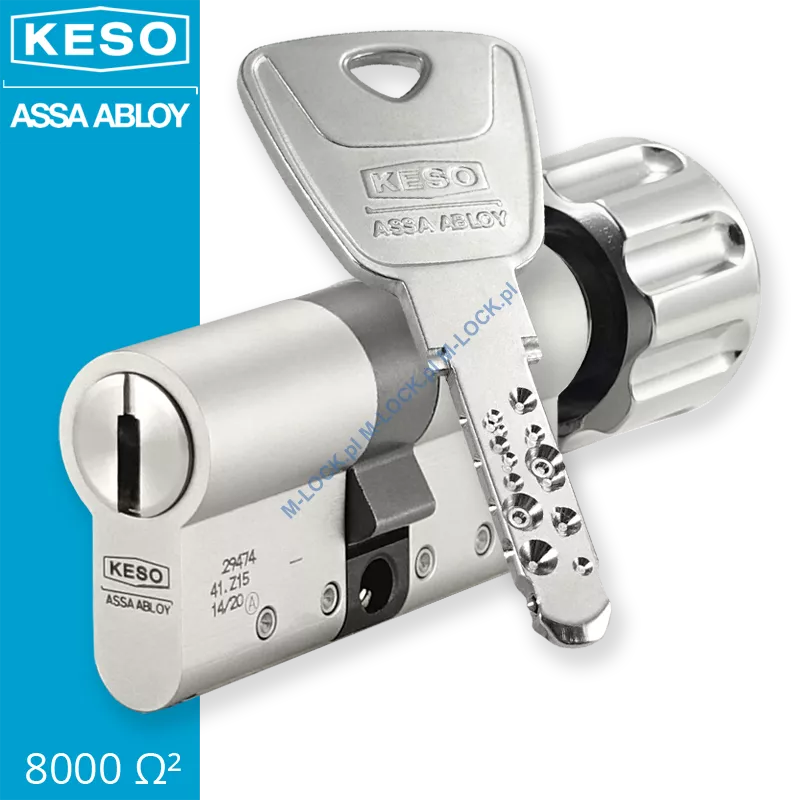 KESO 8000S Omega2 30/30G1NN (60 mm), wkładka patentowa z gałką