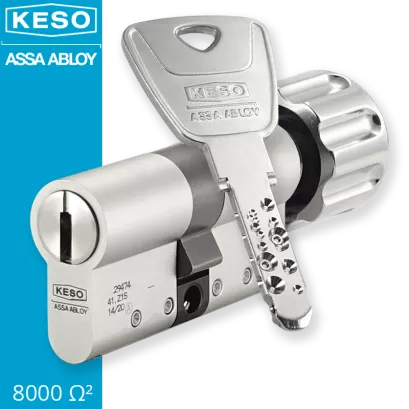 KESO 8000S Omega2 30/30G1NN (60 mm), wkładka patentowa z gałką
