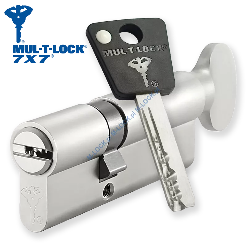 MUL-T-LOCK 7X7 30/50G1NN (80 mm), wkładka patentowa z gałką