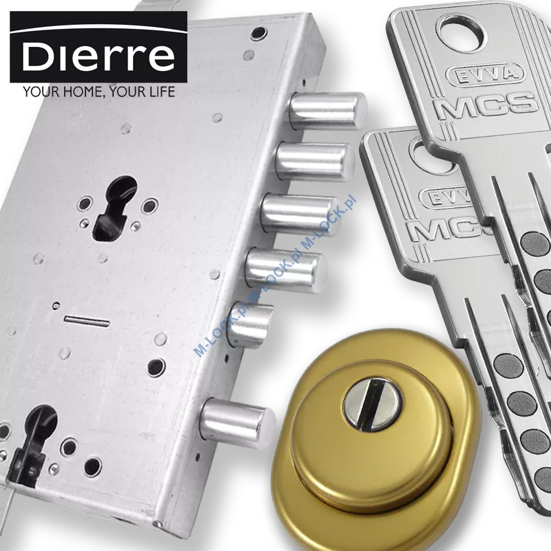 ZESTAW Nr 245B do drzwi Dierre - EVVA MCS (montaż Warszawa)