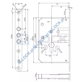 ROM-12-D10-3, zamek dodatkowy do drzwi PTZ, Jakra, Stalprodukt - 4