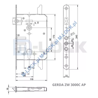 GERDA ZW-3000C AP, zamek główny-wpuszczany - 4
