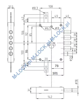 ATRA 427, zamek do drzwi DIERRE ASSO 5 Cylindro (soft-lock) - 4