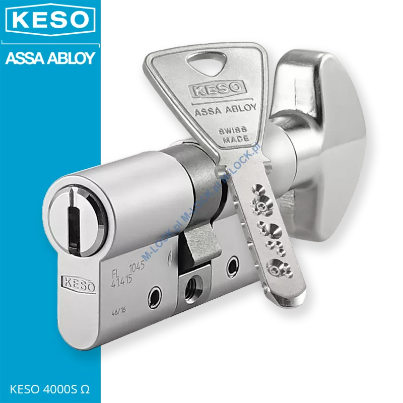 KESO 4000S Omega A.505 30/30G2NN (60 mm), wkładka patentowa z pokrętłem