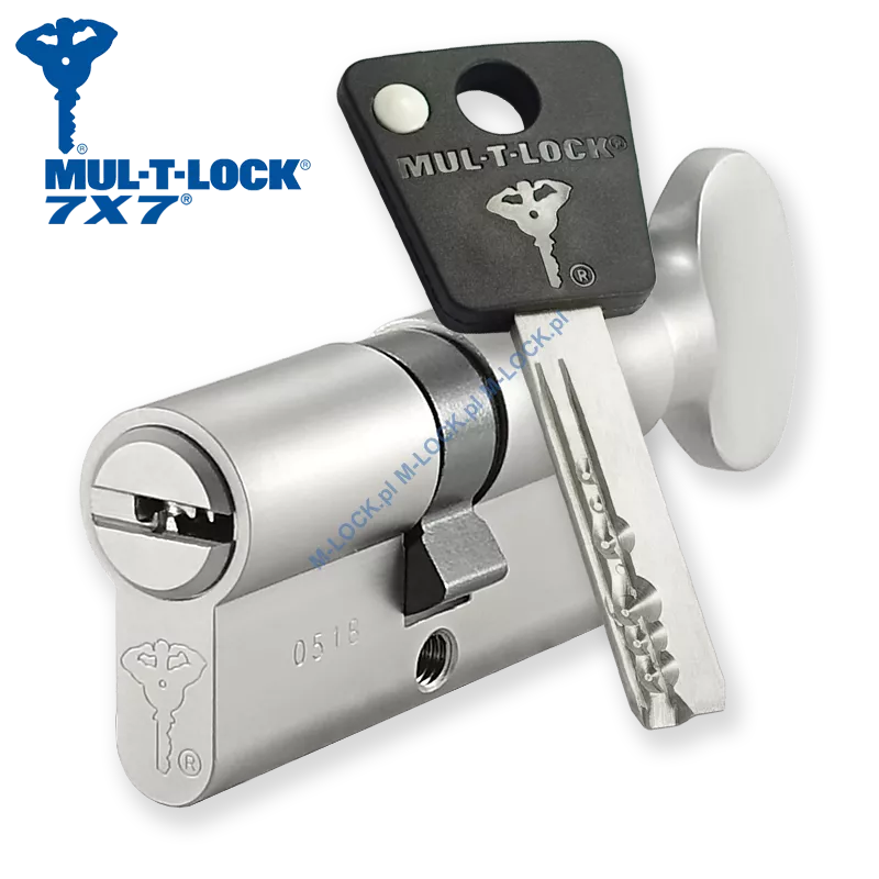 MUL-T-LOCK 7X7 30/30G1NN (60 mm), wkładka patentowa z gałką