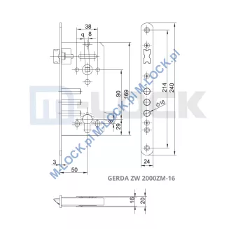 GERDA ZW-2000 ZM16 PREMIUM, zamek główny-wpuszczany - 4