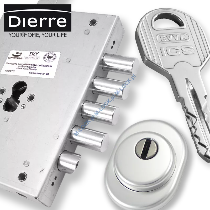 ZESTAW Nr 135A do drzwi Dierre - EVVA ICS (montaż Warszawa)