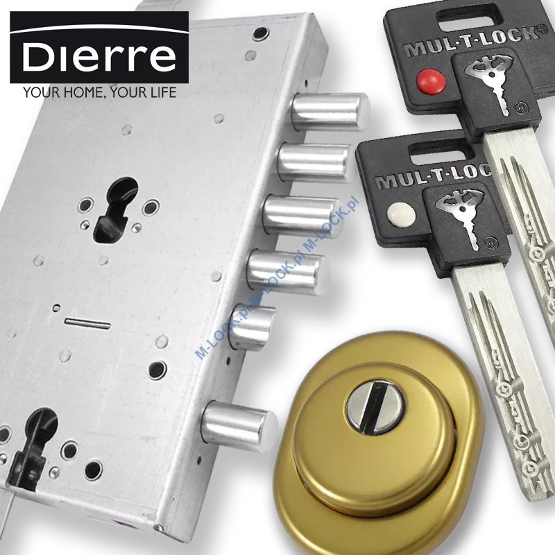 ZESTAW Nr 205B do drzwi Dierre - MUL-T-LOCK Classic (montaż Warszawa)