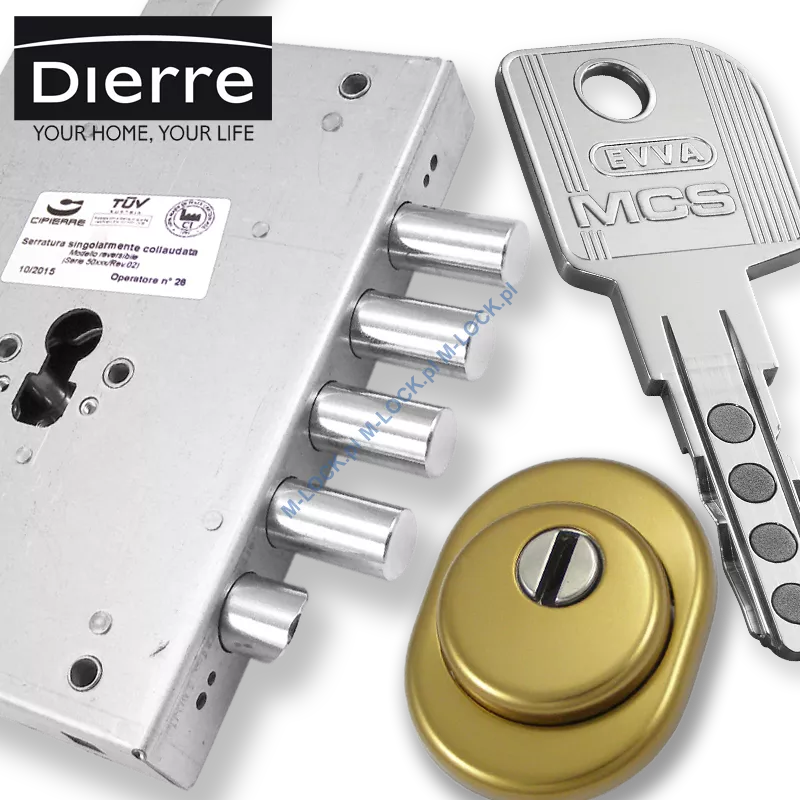 ZESTAW Nr 145B do drzwi Dierre - EVVA MCS (montaż Warszawa)