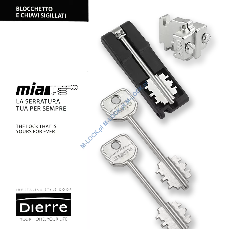 MIA 3130-3, wkładka do drzwi DIERRE (2 klucze 92 mm + klucz składany)